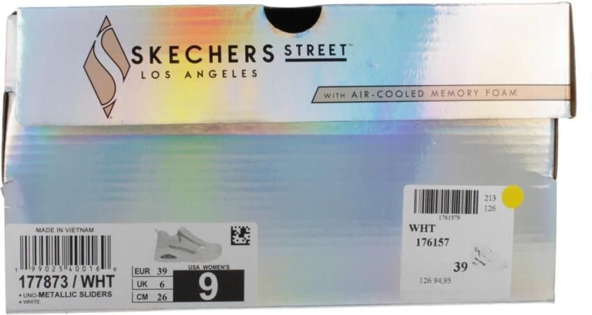 Skechers damesschoenen UNO Metallic Sliders veterschoen 177873 WHT wit - Foto 10