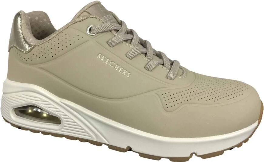 Skechers Uno-Shimmer Away dames sneakers beige
