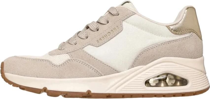 Skechers Uno Schoenen Dames vrijetijds schoenen Off White Suede Mesh - Foto 11