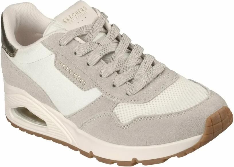 Skechers Uno Schoenen Dames vrijetijds schoenen Off White Suede Mesh - Foto 8