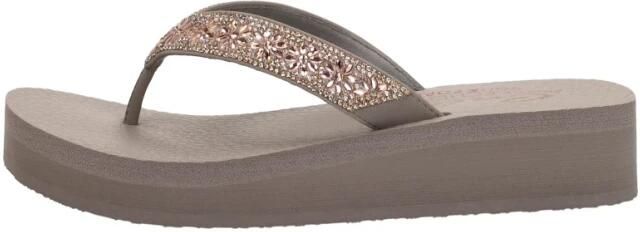 Skechers Vinyasa Wild Daisies VEGAN Slipper Vrouwen Taupe - Foto 3