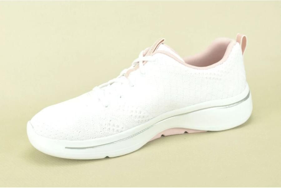 Skechers Witte en Roze Stoffen Sneakers Wit Dames - Foto 2