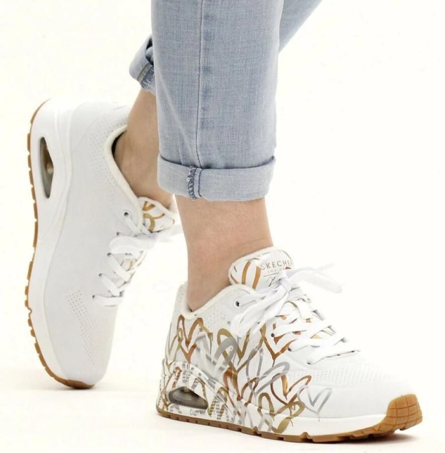 Skechers Sneakers UNO METALLIC LOVE Vrijetijdsschoen lage schoen veterschoen met trendy metallic-print - Foto 3