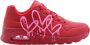 Skechers Uno Goldcrown Dripping Heart Sneaker Dames Rood Roze - Thumbnail 1