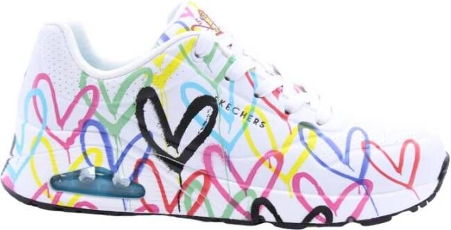 Skechers Sneakers met sleehak UNO-SPREAD THE LOVE Vrijetijdsschoen lage schoen veterschoen met coole graffiti-print - Foto 8