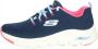 Skechers Arch Fit-Comfy Wave Dames Sneakers Navy Hot Pink - Thumbnail 2