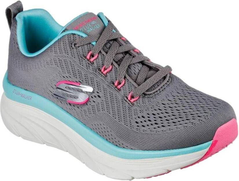 Skechers Stretch Gebreide Memory Foam Sneakers Gray Dames