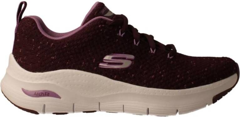 Skechers Paarse Sportieve Textiele Dames Sneakers Paars Dames