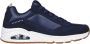 Skechers Blauwe Suède Casual Sneaker met Air-cooled Memory Foam Blauw Heren - Thumbnail 1