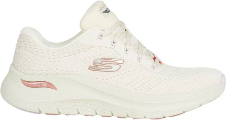 Skechers Comfortabele Arch Fit Natuurlijke Mesh Sneaker Beige Dames