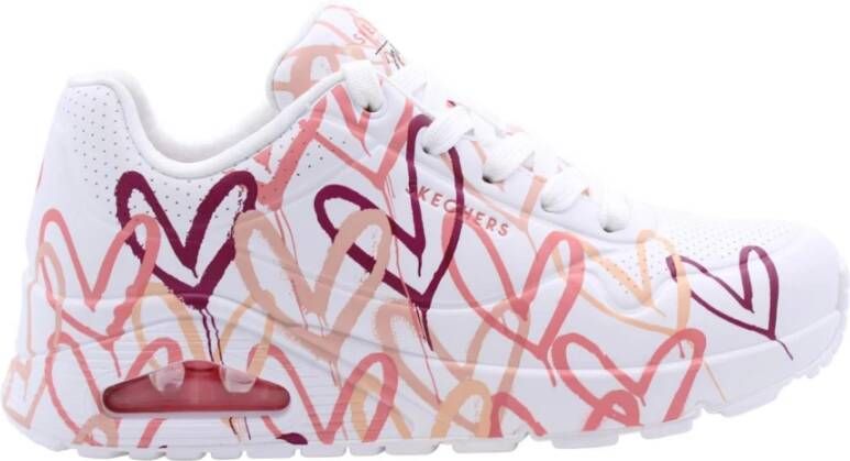 Skechers Sneakers met sleehak UNO-SPREAD THE LOVE Vrijetijdsschoen lage schoen veterschoen met coole graffiti-print - Foto 4