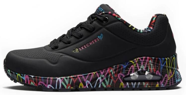 Skechers Sneakers met sleehak UNO-LOVING LOVE Vrijetijdsschoen lage schoen veterschoen met coole graffiti-print - Foto 2