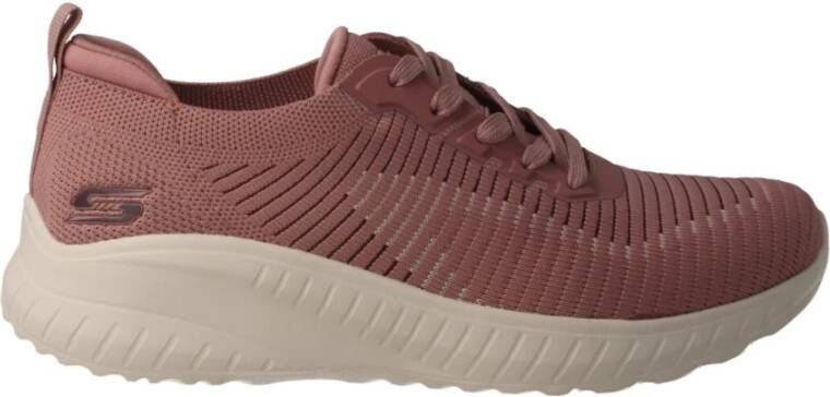 Skechers Stijlvolle damessportschoenen in roze textiel Roze Dames