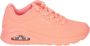 Skechers Stijlvolle Oranje Synthetisch Leren Sneakers Roze Dames - Thumbnail 1