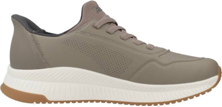 Skechers Slip-ins: Bobs Squad 4 heren sneakers Beige Extra comfort Memory Foam