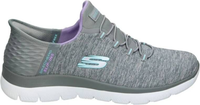 Skechers Stijlvolle Synthetisch Leren Sneakers Grijs Dames