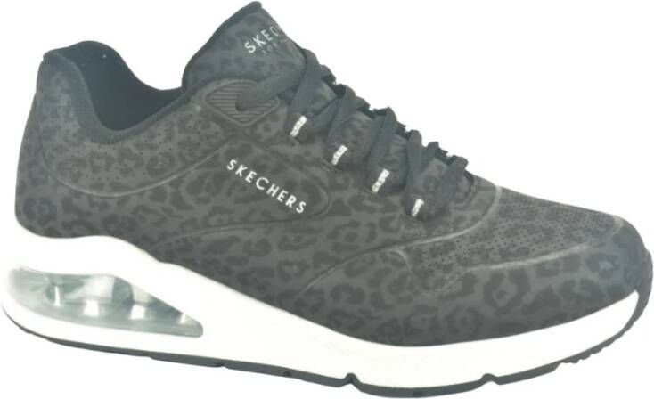 Skechers Stijlvolle Zwart Leopard Runner N. airZ. Sneakers Grijs Dames