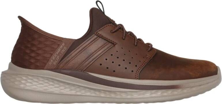 Skechers Waterdichte leren sneaker Brown Heren
