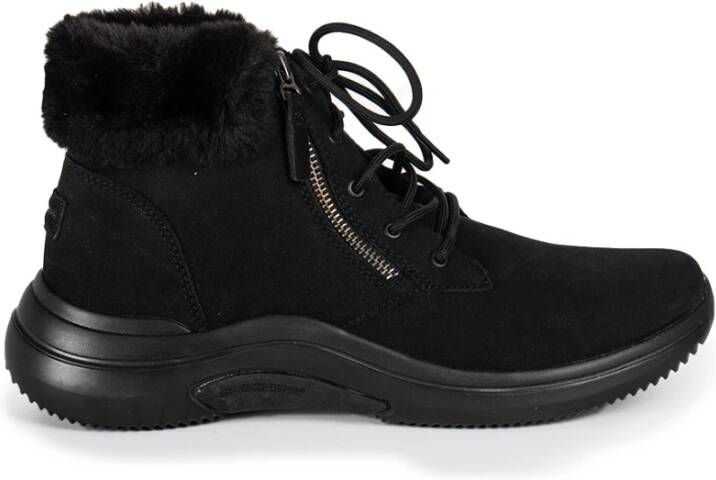 Skechers Winter Chic Grijze Enkellaarzen Zwart Dames