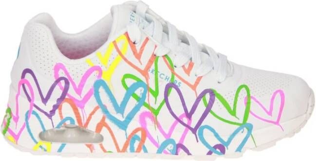 Skechers Witte synthetisch leren sneakers Wit Dames