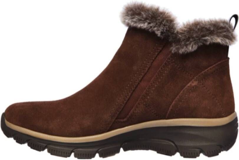 Skechers Womens Easy Going High Zip Damesko Bruin Dames