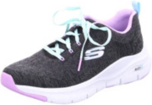 Skechers Zwarte Dames Sneakers Nylon Materiaal