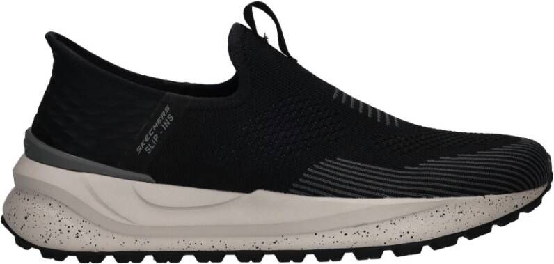 Skechers Zwarte Slip-On Sneakers met Gespikkelde Zool Black Heren
