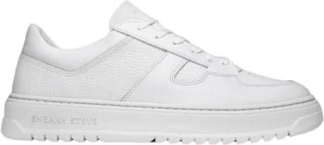 Sneaky Steve Casual Leren Sneaker met Geperforeerde Gaten White Unisex