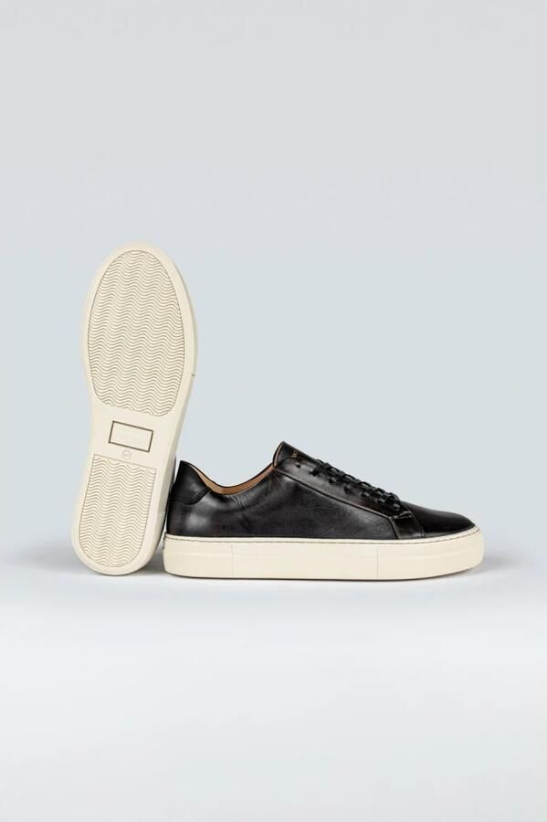 Sneaky Steve Klassieke Leren Sneaker Black Heren - Foto 2