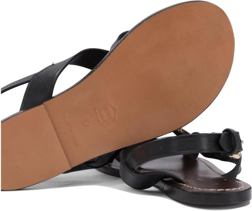 Soeur Zwarte sandalen met kruisbanden en goudkleurige hardware - Foto 2