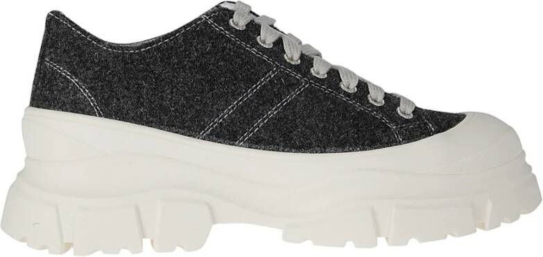 Sofie D'hoore Wollen enkelsneakers met hoge zool Black Dames