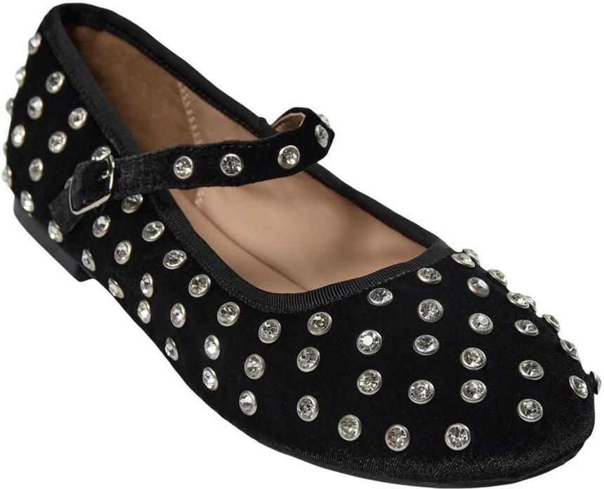 Sofie Schnoor Ballerina van fluweel met strass