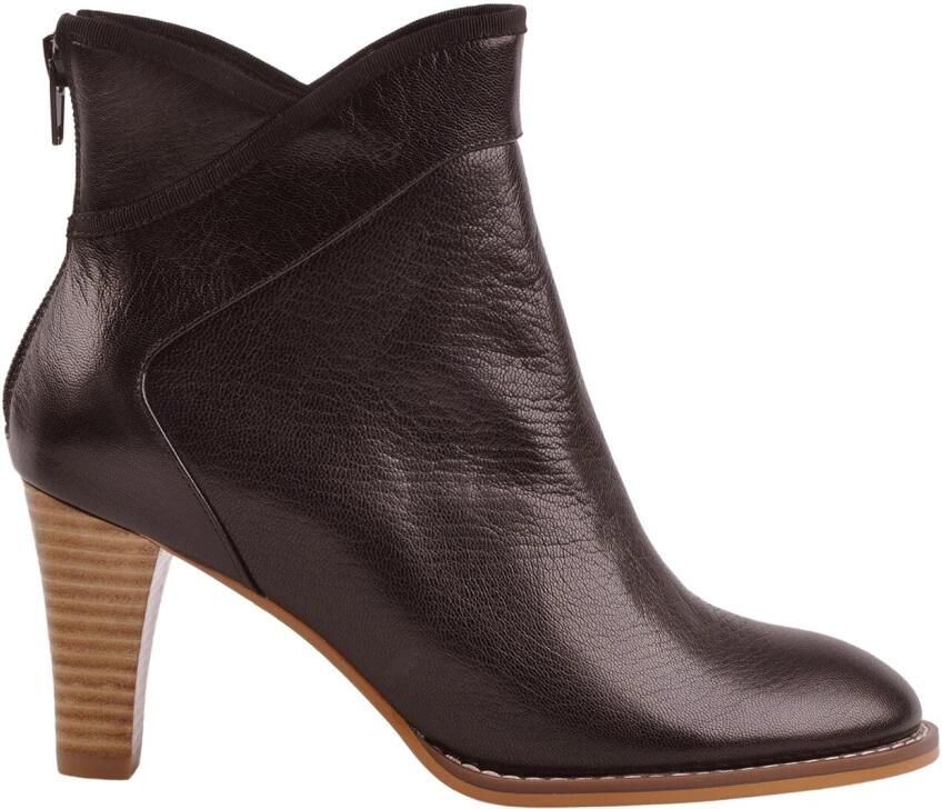 Sofie Schnoor Donkerbruine leren laarzen met contrasterende hak - Foto 2