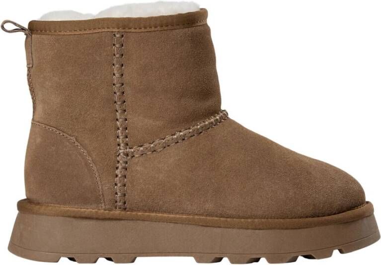 Sofie Schnoor Teddy Boot Donkerbruin Suède Schapenvacht