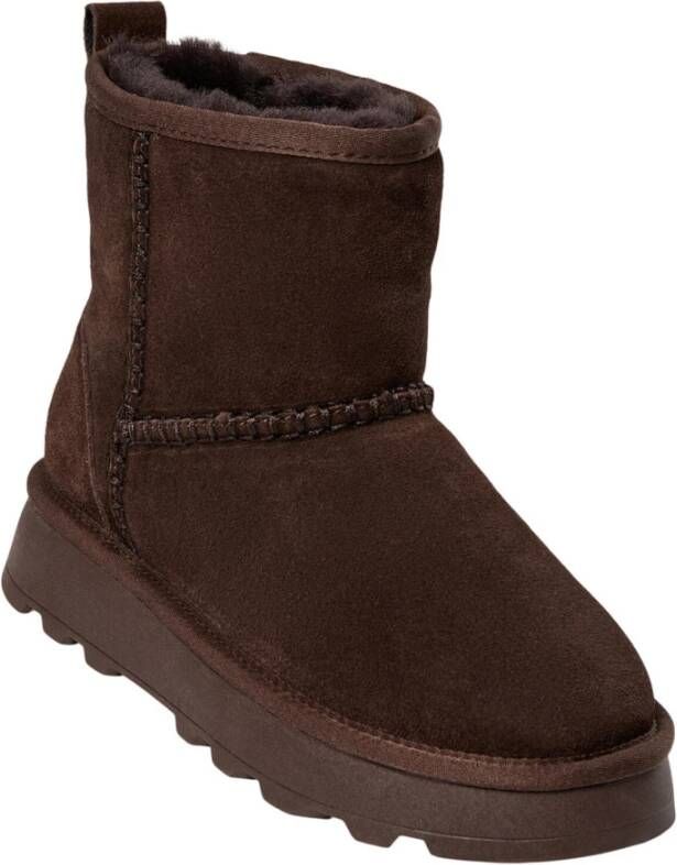 Sofie Schnoor Teddy Boot Donkerbruin Suède Schapenvacht