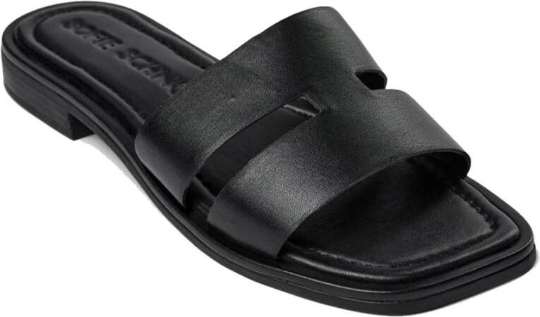 Sofie Schnoor Zwarte Slip-On Sandalen Lederkwaliteit Black Dames