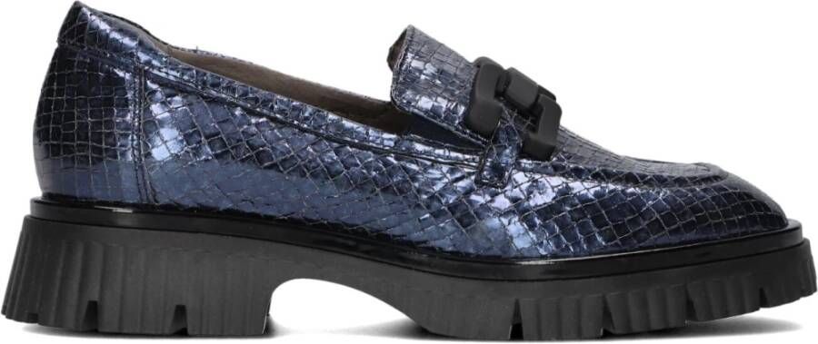 Softwaves Blauwe Leren Loafers voor Dames Blue Dames
