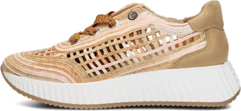 SOFTWAVES Lage Sneakers Dames 8.95.01 Maat: 37 5 Materiaal: Textiel Kleur: Bruin