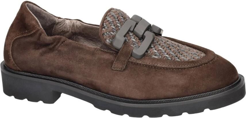 Softwaves -Dames bruin donker ballerina's & mocassins