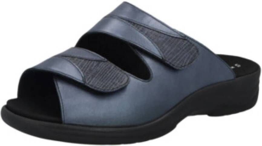 Solidus Blauwe damesslide sandalen comfort stijl