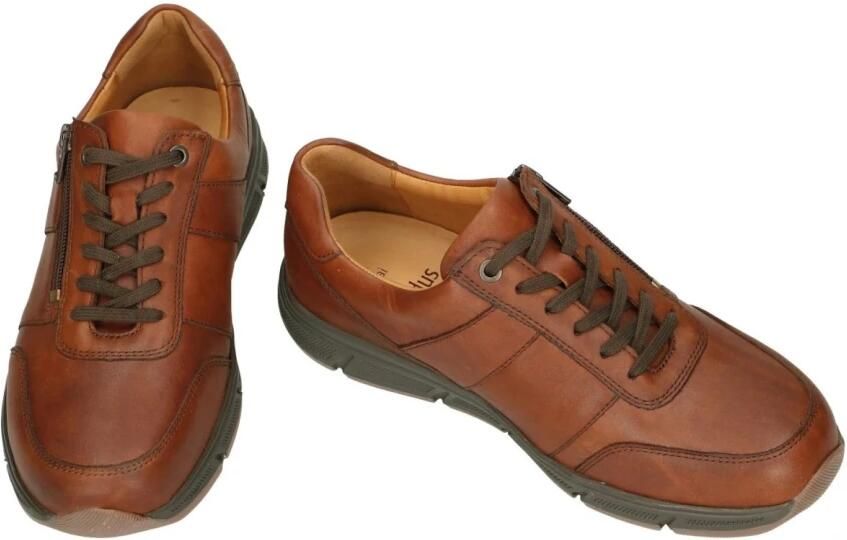 Solidus Solid 30309 Bruine heren veterschoenen met rits wijdte K - Foto 2
