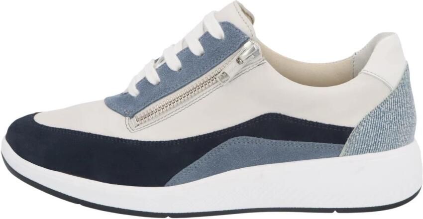 Solidus Dames sneaker Extra breed wijdte K uitneembaar voetbed Artikel 65019.80800 Blauw wit combinatie - Foto 2