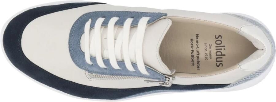 Solidus Dames sneaker Extra breed wijdte K uitneembaar voetbed Artikel 65019.80800 Blauw wit combinatie - Foto 6