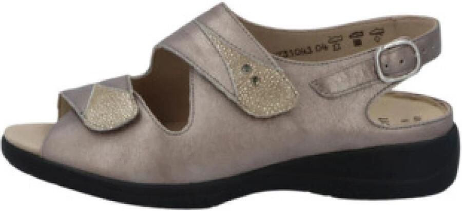 Solidus Solid 40448 Taupe kleurige extra brede dames sandalen
