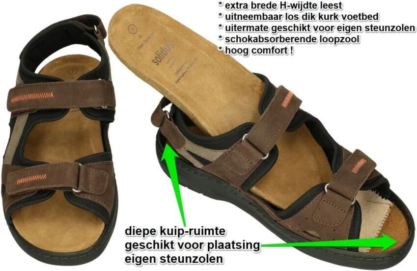 Solidus Heren Sandalen Man Spezial 78068-30448 Donkerbruin - Foto 5