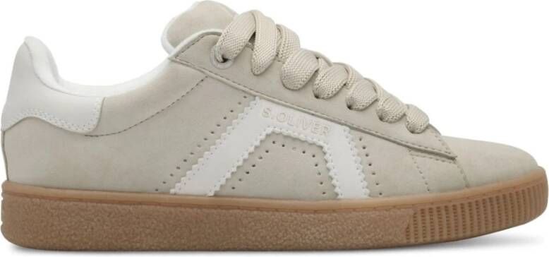 s.Oliver Beige Vetersneakers voor vrouwen