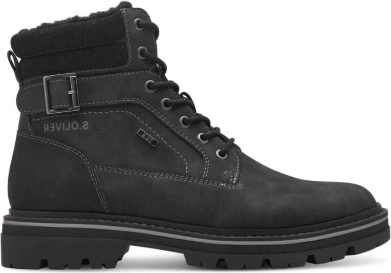 s.Oliver Zwarte Casual Enkellaarsjes voor Mannen Black Heren