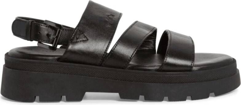 s.Oliver Zwarte Casual Platte Sandalen Vrouwen Black Dames