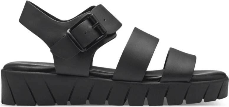 s.Oliver Zwarte Casual Platte Sandalen Vrouwen Black Dames