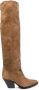 Sonora Stoere kniehoge laarzen van sigarenkleurig suède Brown Dames - Thumbnail 4